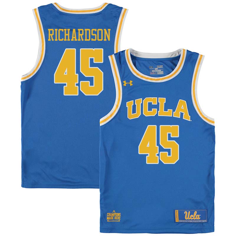 Men #45 Jerome Richardson UCLA Bruins College Basketball Jerseys Sale-Blue